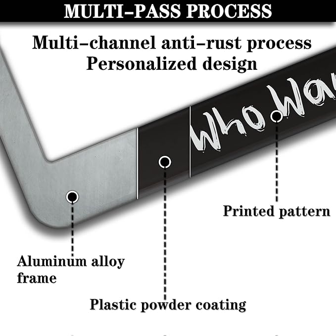 Metal License Plate Frame Black and White License Plate Frames Not All Who - Image 5