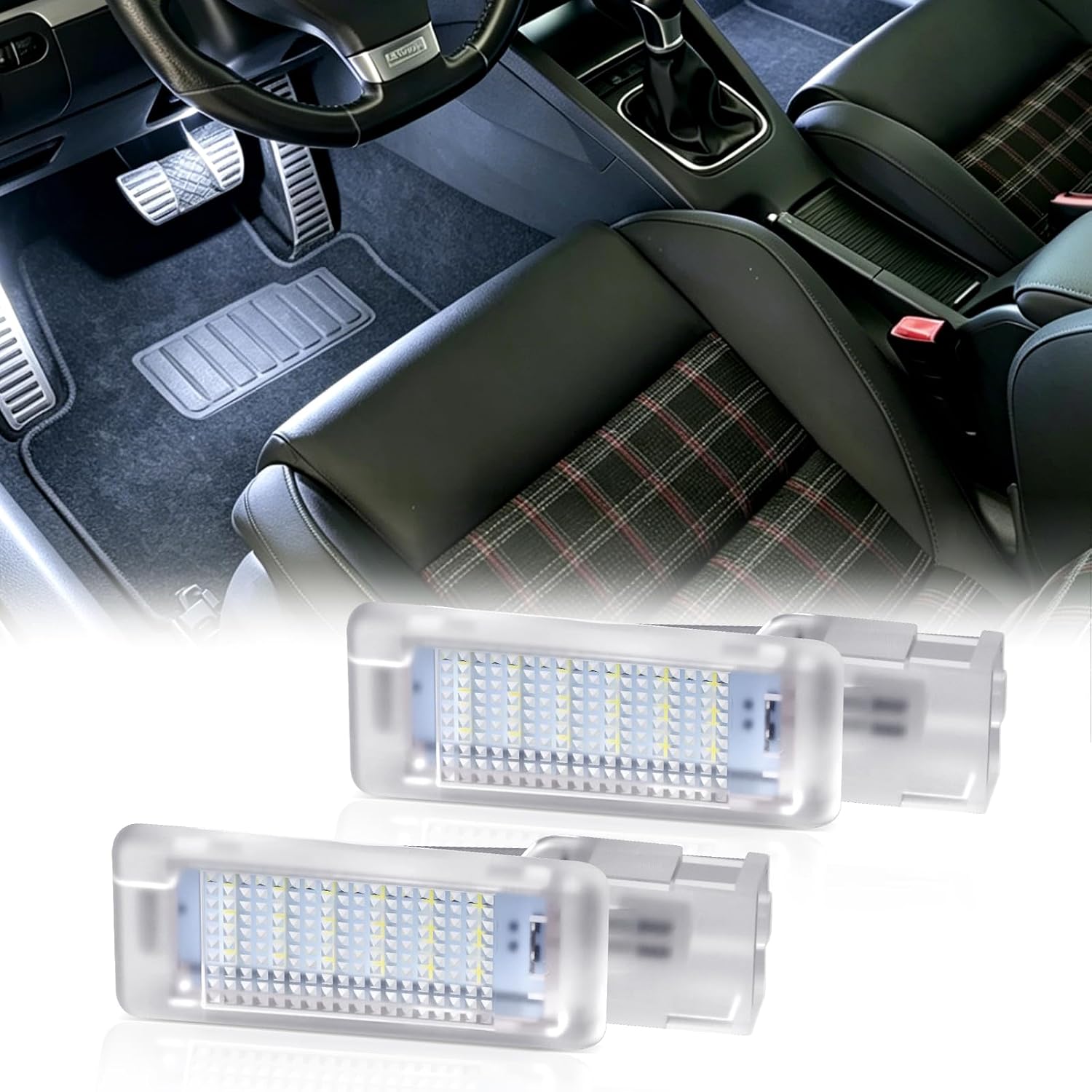 YCLL LED Glove Box Footwell Lights White for VW Golf Jetta GTI Altas CC Eos Tiguan