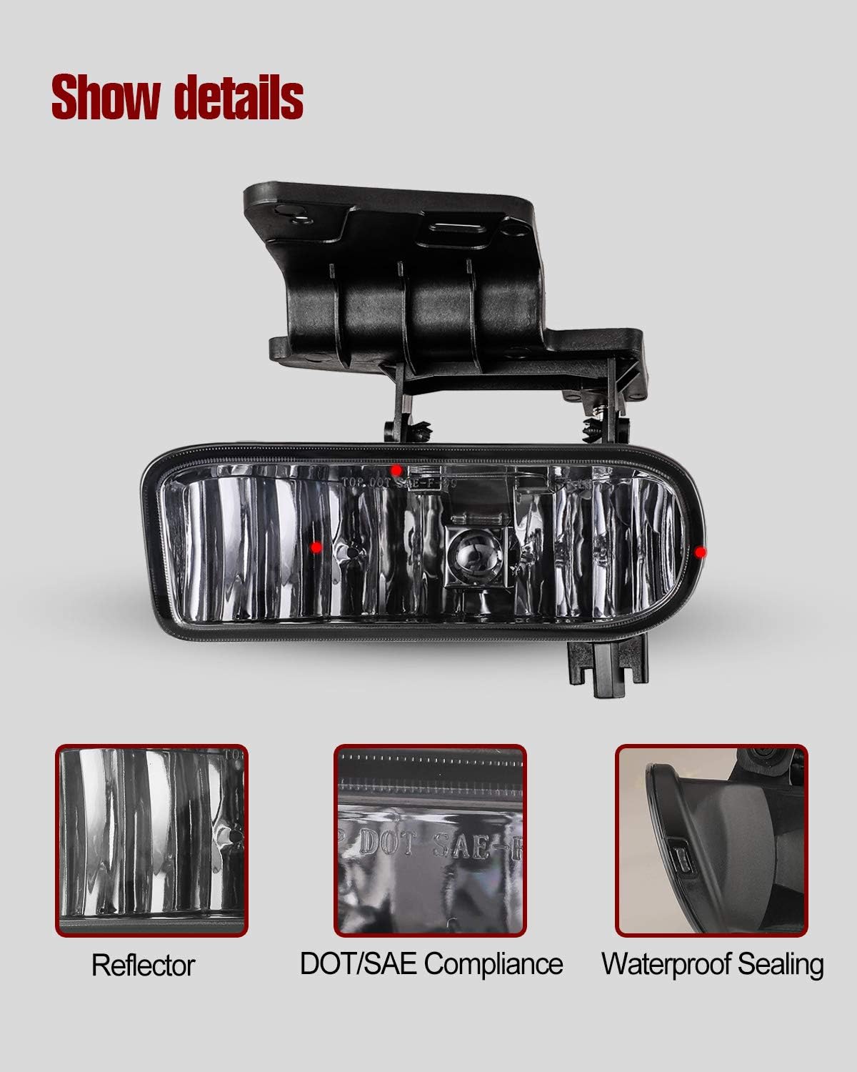 fog light for 1999-2002 chevy silverado/2000-2006 chevy suburban, close-up detail