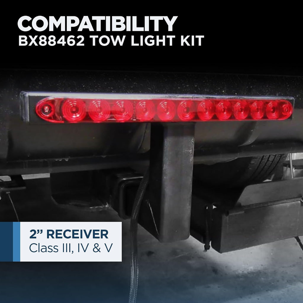 Blue Ox Tow Light Kit fits 2 Inch Class III, IV, V Receiver Hitch | Plug-and-Play Design | High-Visibility LEDs | Durable Finish | Precision Engineered | Easy Installation | Hardware Included