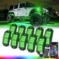 Xprite Jeep Rock Lights 10 Pods Wide Angle Bluetooth RGB LED Rocklights Kit