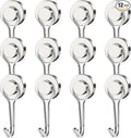 MIKEDE 12 Pack Magnetic Hooks, 40LB Heavy Duty Neodymium Magnet Hooks, Strong by MIKEDE