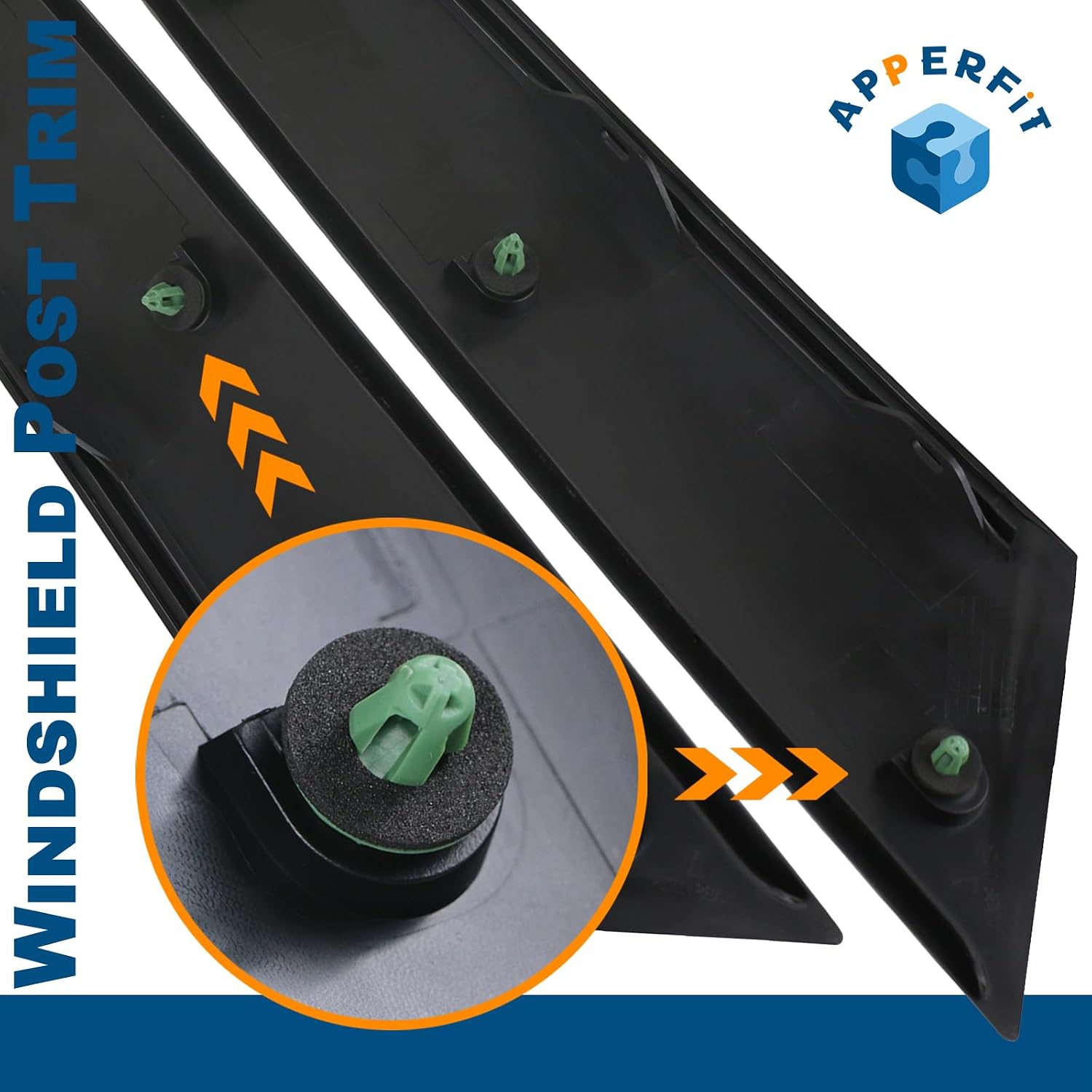 APPERFiT Windshield Post Trim A Pillar Molding Cover Compatible with Mini Cooper R55 R56 R57 2007-2015 Windshield Side Molding Replaces 51137272583 51137272584