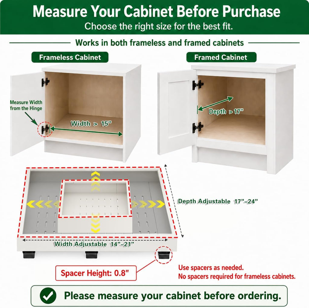 fokyfok pull out cabinet organizer,expandable,no drill,heavy duty,kitchen shown in use