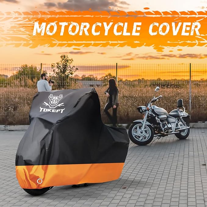 Motorcycle Cover, All-Season Waterproof Outdoor Sun Protection Fit up to 86 - Image 7