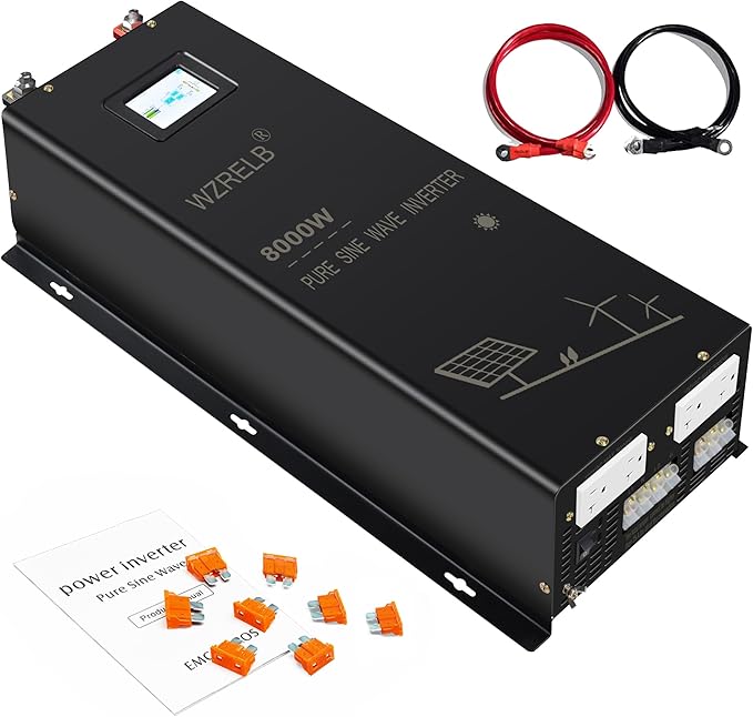 WZRELB 8000W 48V Pure Sine Wave Inverter, 48 Volt DC to AC 120V 240V Split by WZRELB