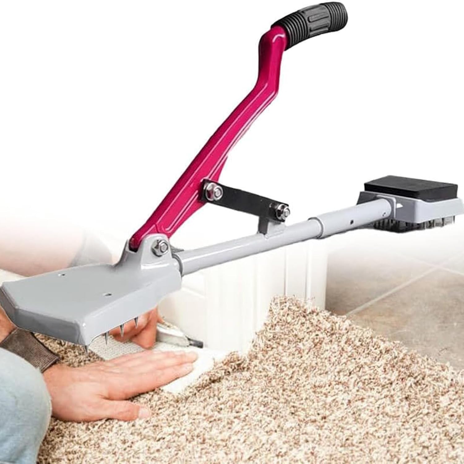 Carpet Stretcher Knee Kicker, Kneeless Carpet Stretcher, Non Slip Handle, Cutter Carpet Installation Tool Kit, for DIY & Flooring Projects