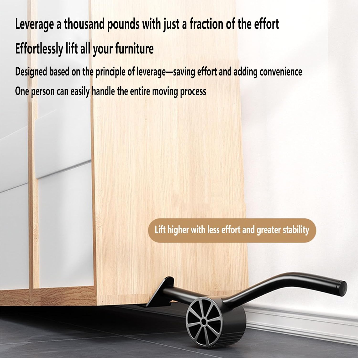 Heavy Duty Furniture Dolly Lifter Trailer Furniture Movers with 9 Wheels Anti-Slip Groove Design Pad 360° Rotatable Silent Rubber Universal Wheels, Max Load 3300LBS （5 Pack）