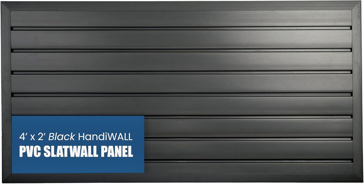 HANDIWALL PVC Slatwall Garage Wall Organizer, 4x2ft Heavy Duty Framed Slatwall