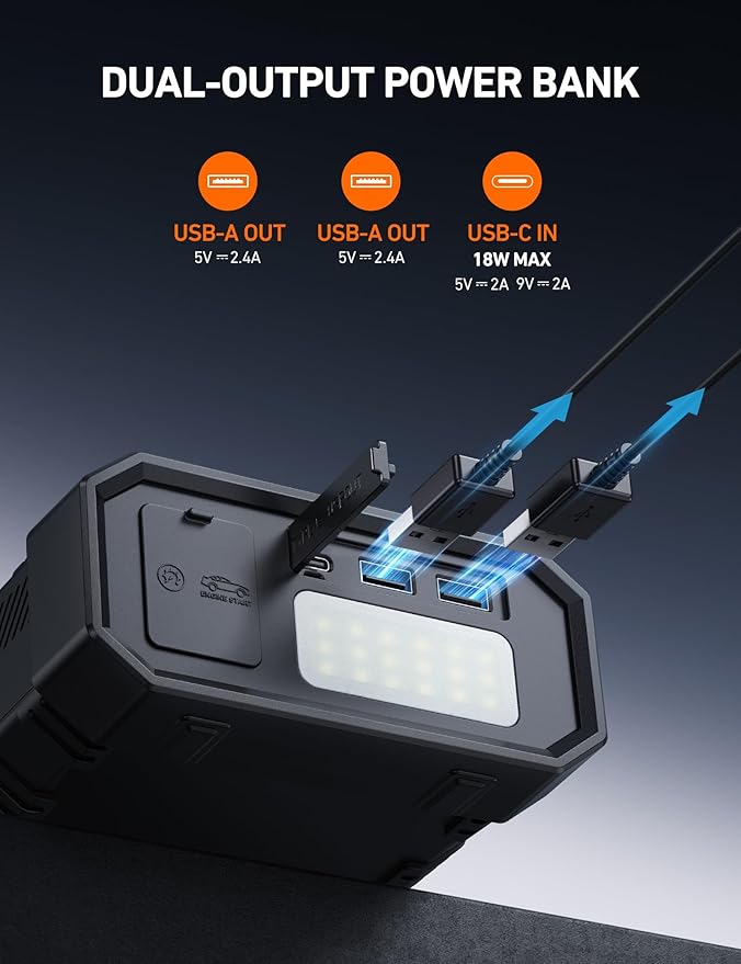 AstroAI A30 Jump Starter with Air Compressor, 4000A & 150PSI Portable Car - Image 5