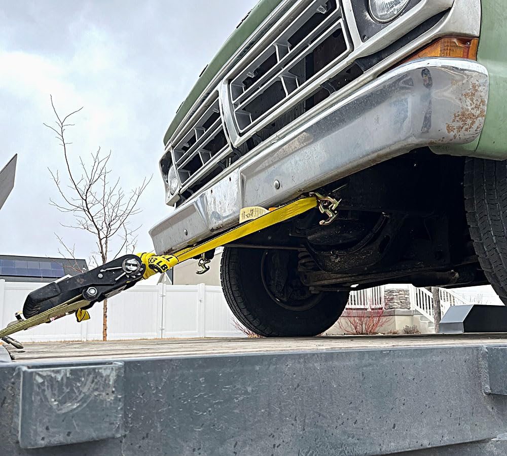 Mytee Products 2" x 8' Recovery Winch Strap with RTJ Cluster Hook - Heavy-Duty 3,333 lbs WLL Towing Tie Down Strap for Tow Trucks, Wreckers & Flatbed Cargo Securement