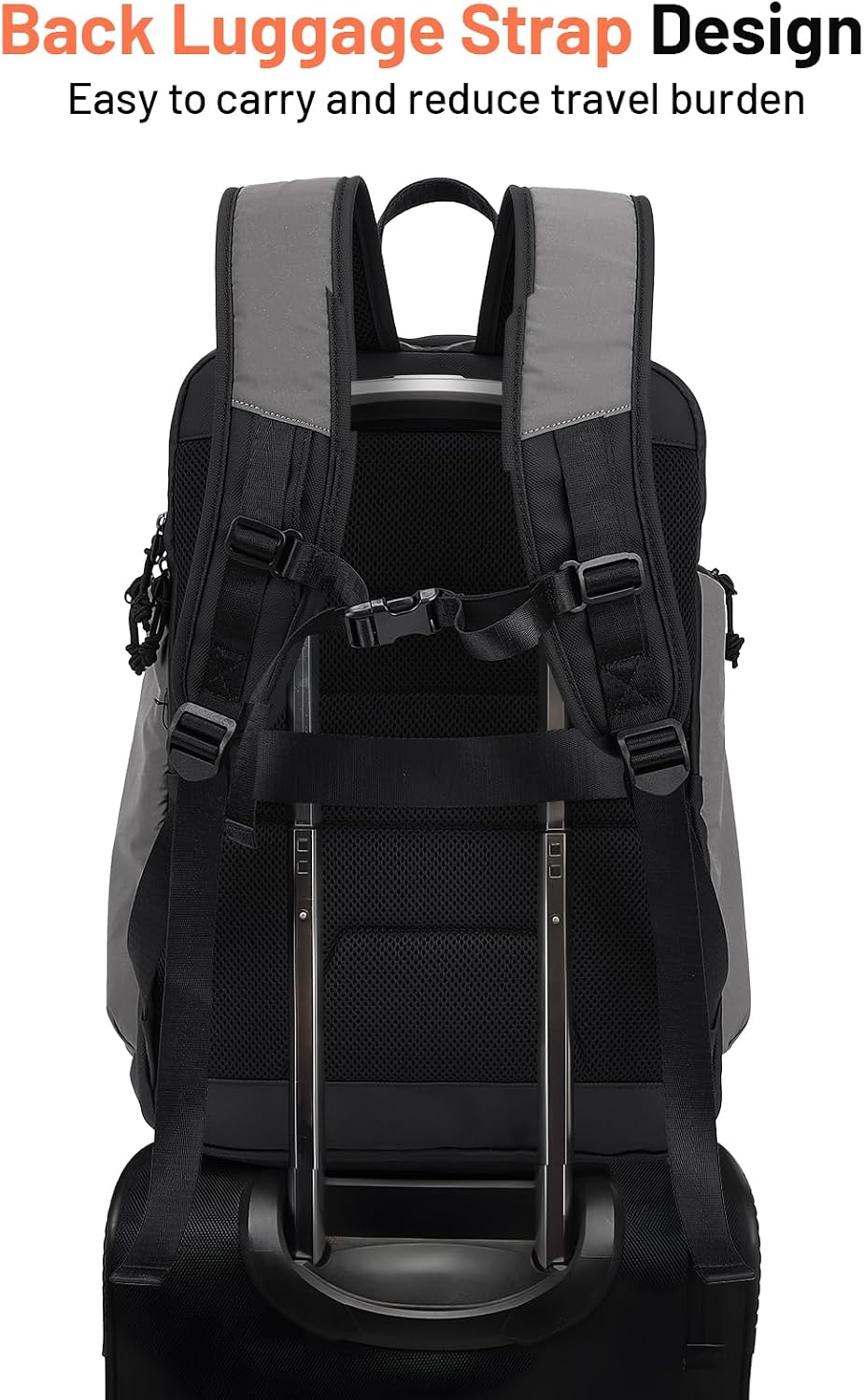 Oumurs Reflective Backpack 1800D Water-resistant Oxford Cloth Backpack Laptop Backpack for Motorcycle, Travel, Cycling, Work, Sport, Hiking, Gym, Black