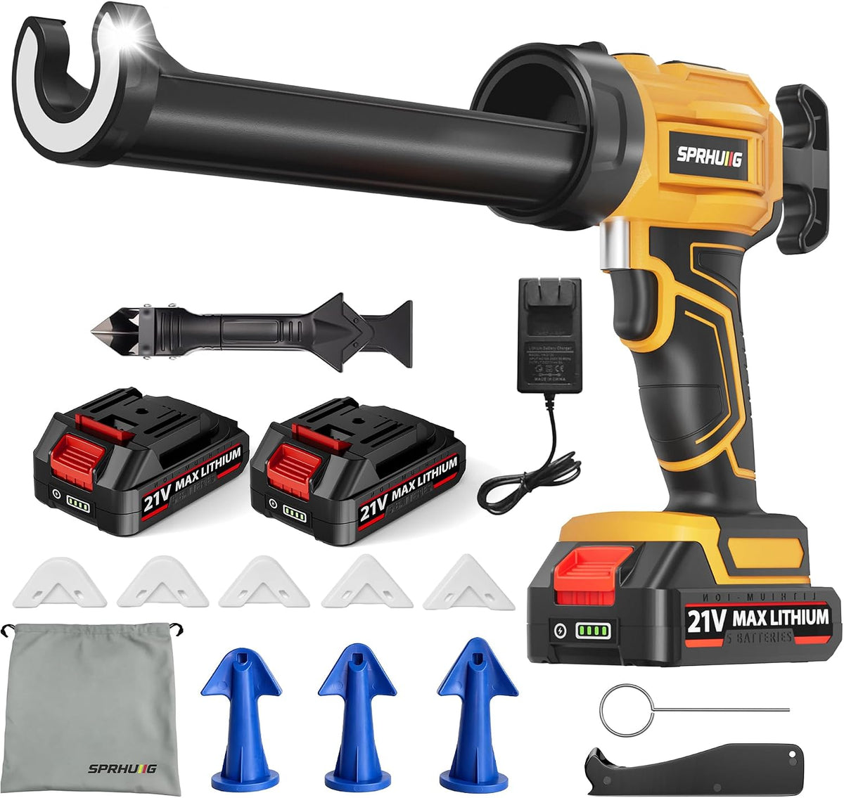 cordless electric caulking gun automatic battery powered caulk, main product view