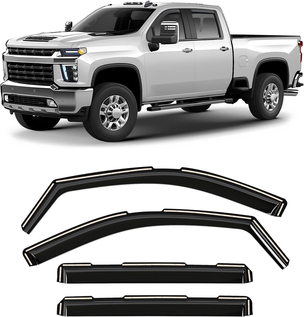 Window Deflectors Smoke Tinted in-Channel Side Window Vent Visor Deflectors