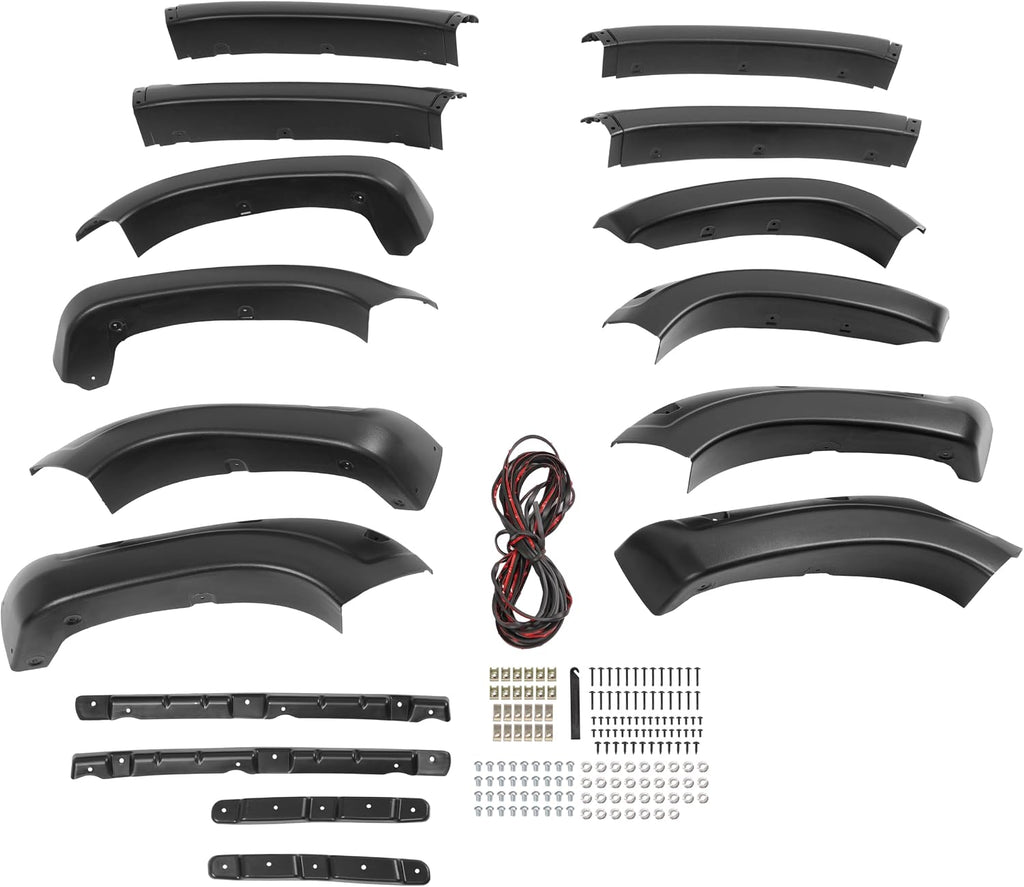 Fender Flare Compatible with 2015-2020 GMC Canyon 5'2" Bed Only | 4X3 Pcs Front & Rear Wheel Arch Cover Protector Set Plastic(PP) Textured Black