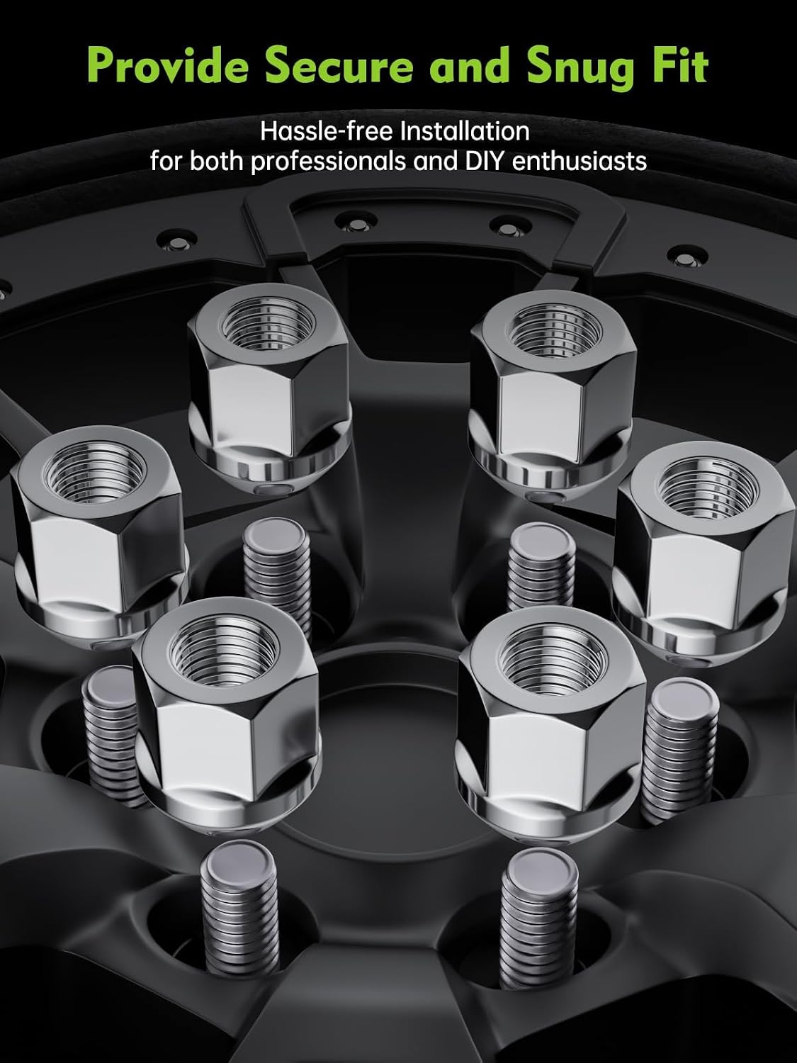 AUTOPTIM 20PCS M14X1.5 Open End Lug Nuts - Replacement for Chevy Camaro Equinox Chrysler 300, Dodge Charger Durango Aftermarket Wheel, Chrome Conical Bulge Seat Lug Nuts