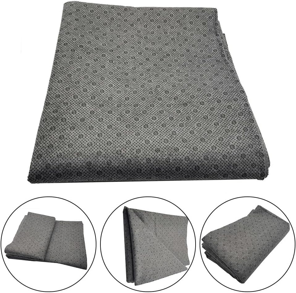 Plum Blossom Non Slip Fabric, Vinyl Rubber Felt for DIY Carpet Floor Mats and Car Seat Cushions, Grey & Black Anti-Slip Material Roll