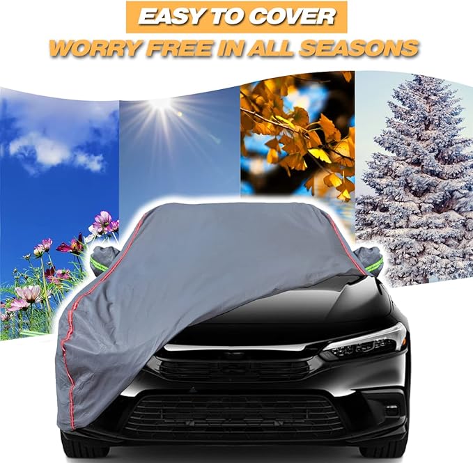 AUQDD 6-Layers PEVA New Material Sedan SUV Full Padded Car Cover Waterproof All - Image 7