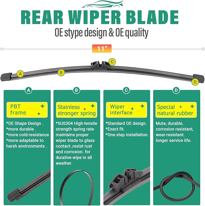 26" 22" 11" Windshield Wiper Blades Replacement - Image 4