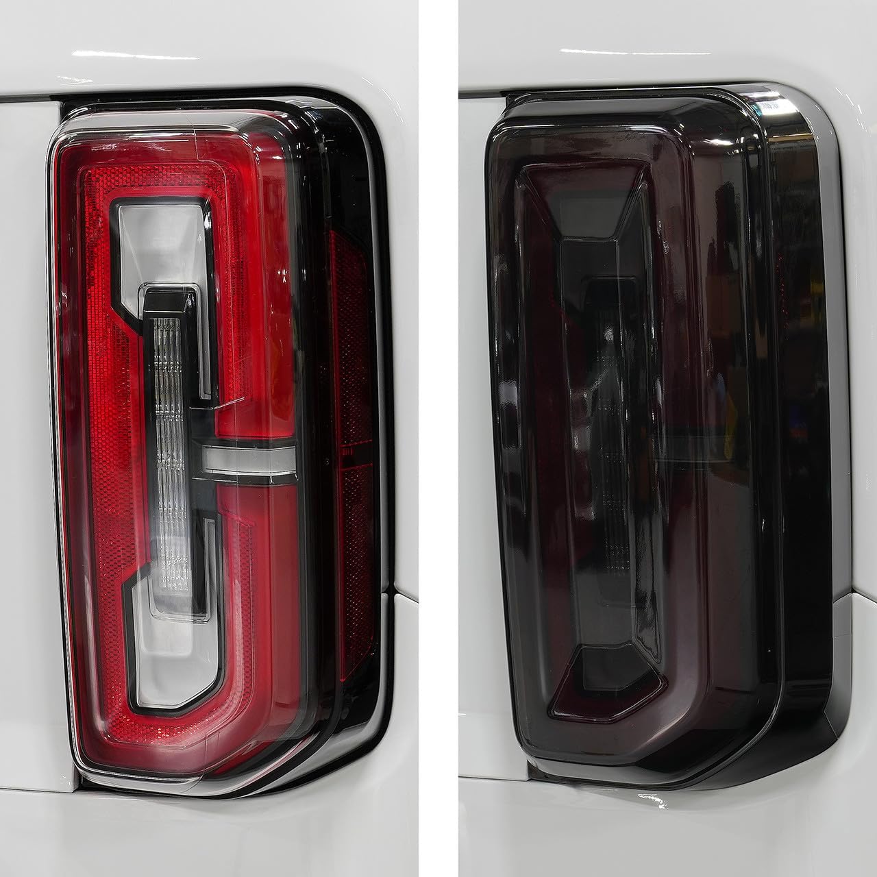 IAG I-Line Smoked LED Tail Light Covers for Ford Bronco 2021+ 2/4 Door (OEM Signature LED Taillights ONLY, Does not fit Base or Sport models)