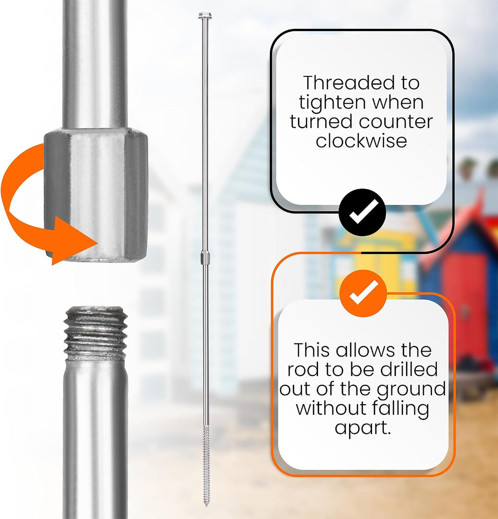 earth anchors 31" set of 4 with installation, side view