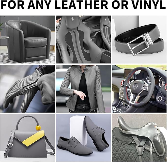Leather Recoloring Balm, 8.5oz Leather Color Restorer, Dark Gray Leather Repair - Image 2
