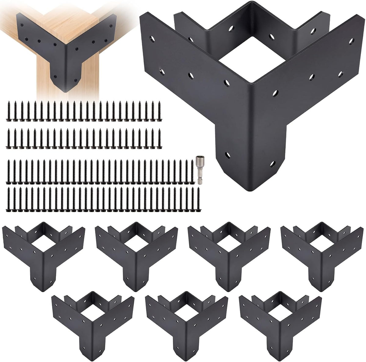 3-way workbench corner brackets kit w/ screws, fits, main product view