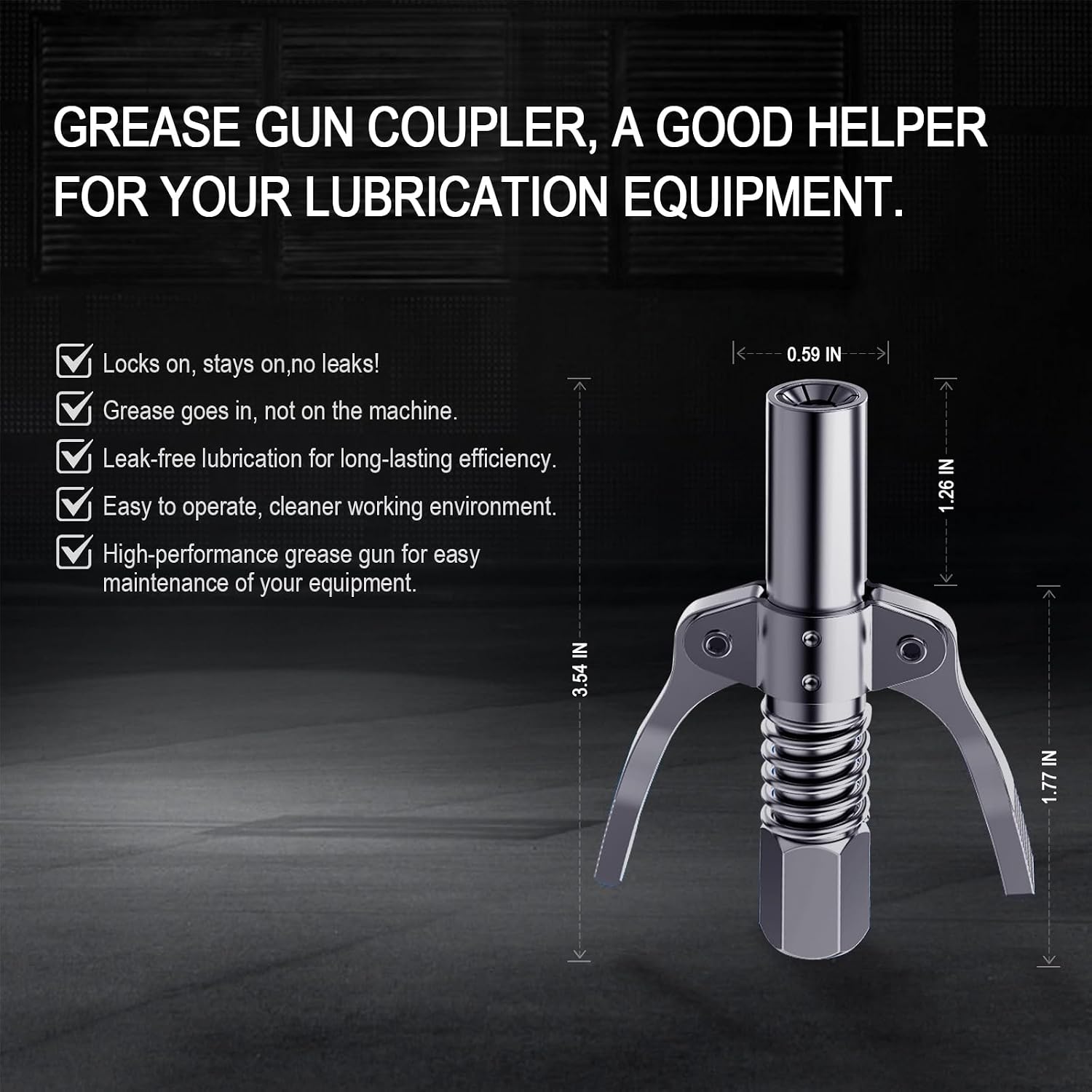 Grease Gun Coupler Grease Gun Tips,Quick Lock Double Handles Grease Gun Tip with 6 Thickened Claws,Rated 12,000PSI,Compatible with All Grease Guns,Suitable for Automobiles Ships Farm Machinery Etc.