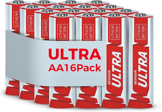 BEVIGOR Lithium Batteries AA, AA Batteries 16Pack, 3500mAh 1.5V AA Lithium by BEVIGOR