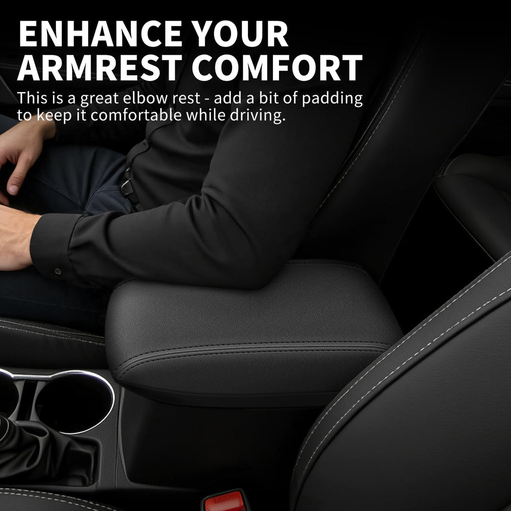 Center Console Armrest Cover Compatible with Toyota Corolla 2014-2019 Accessories, Premium Leather Arm Rest Cover Pad, Car Middle Console Cover (Black)
