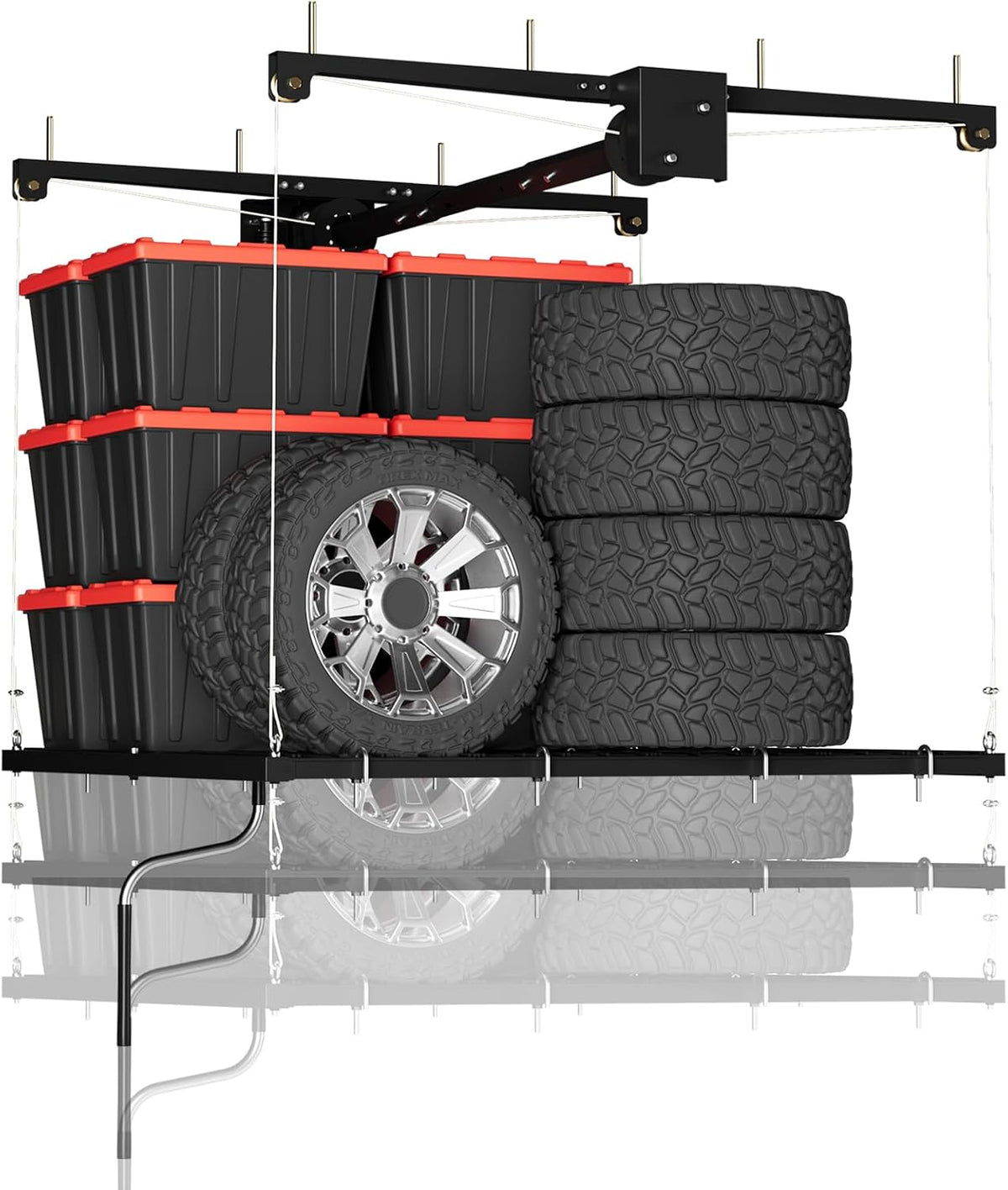 overhead garage lifting storage rack, maximize your garage, main product view