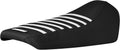 Enjoy Mfg Seat Cover - Compatible with Yamaha 2002-2011 Zuma 50_#549 (All Black with White Ribs)
