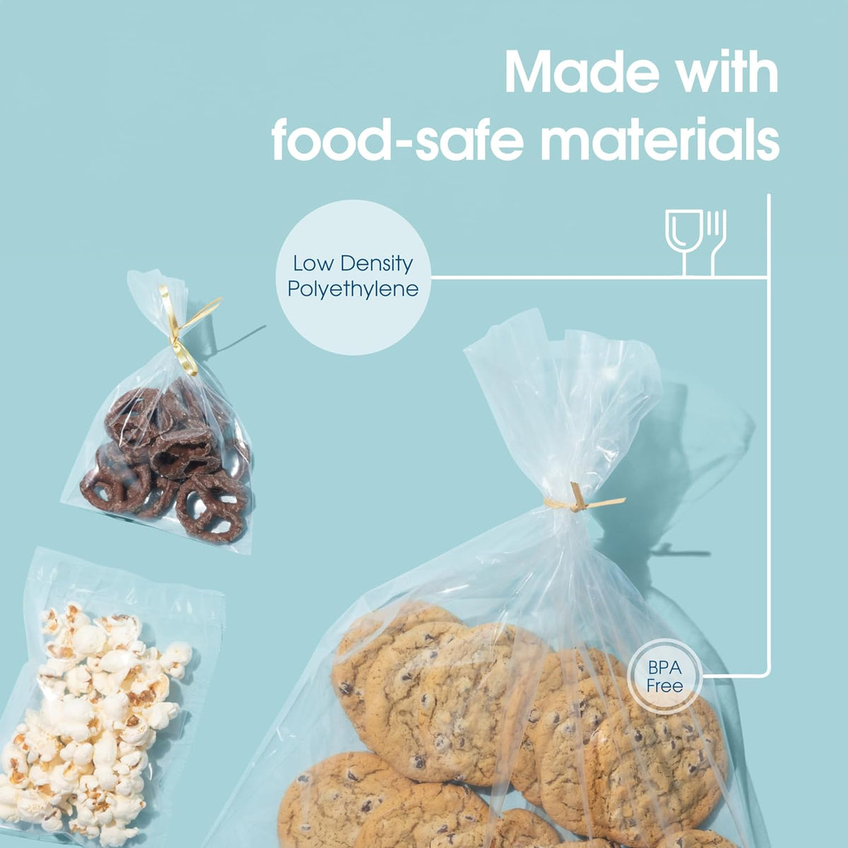 24" x 36" open-end flat poly bags (100, close-up detail