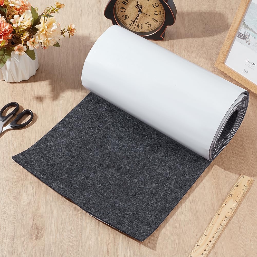 BENECREAT 98×11.8inch Self-Adhesive Felt Carpet, 5mm Thick Boat Trailer Bunk Carpet with Backside Adhesive, Polyester Felt Strip Roll for Trailer, Bunks, Boards, Boat and Hardwood Floors