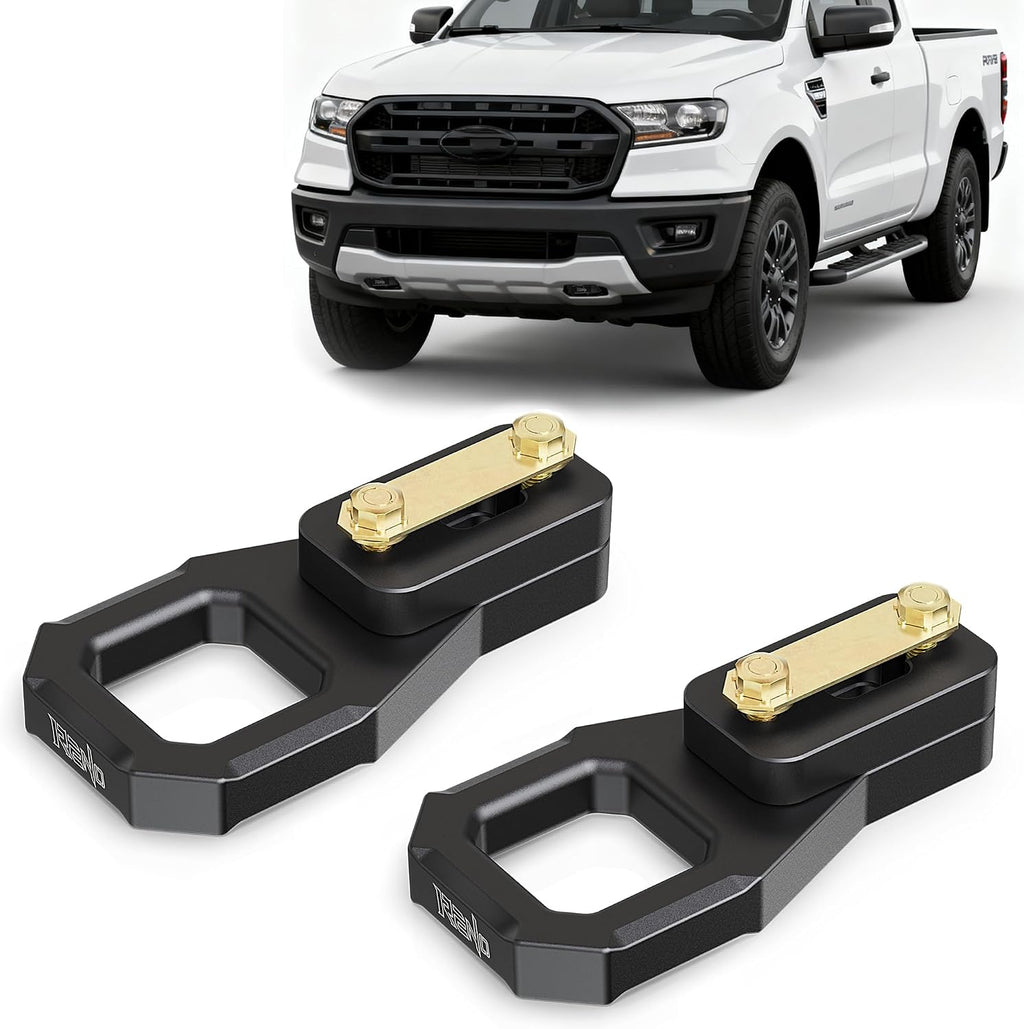 RENO Ranger Front Tow Hooks, Recovery Hook Compatible with 2019-2023 Ranger 4x4 4x2 Trucks - Replaces M-18954-RA M-18954-RAB (Aluminum,Black,2PCS)