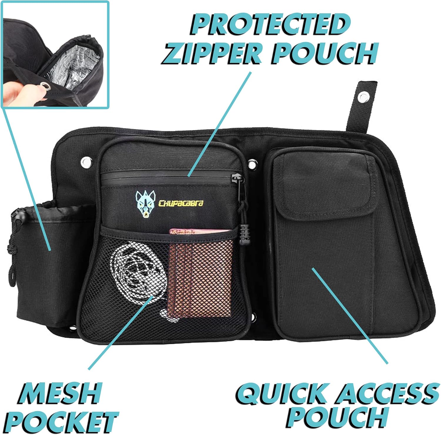 Chupacabra Offroad CH015 RZR Rear Door Bags - The Backseat RZR Door Bags are Compatible with 2014-2020 RZR XP 4 1000 Turbo S900 (Left and Right UTV Storage Bags Included)