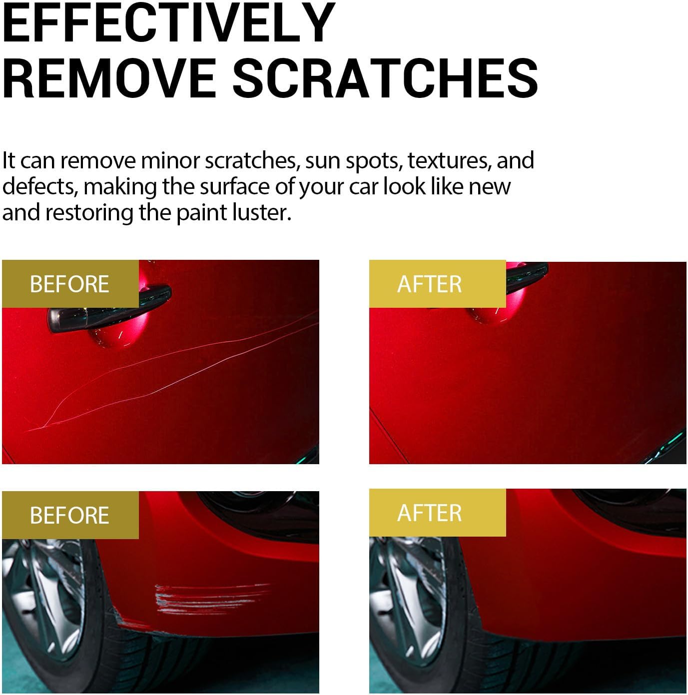 Quick Vehicle Scratch Repair Set with Sponge Applicator 2025 Enhanced Car Scratch Remover Set with Sponge for Deeps Scratches