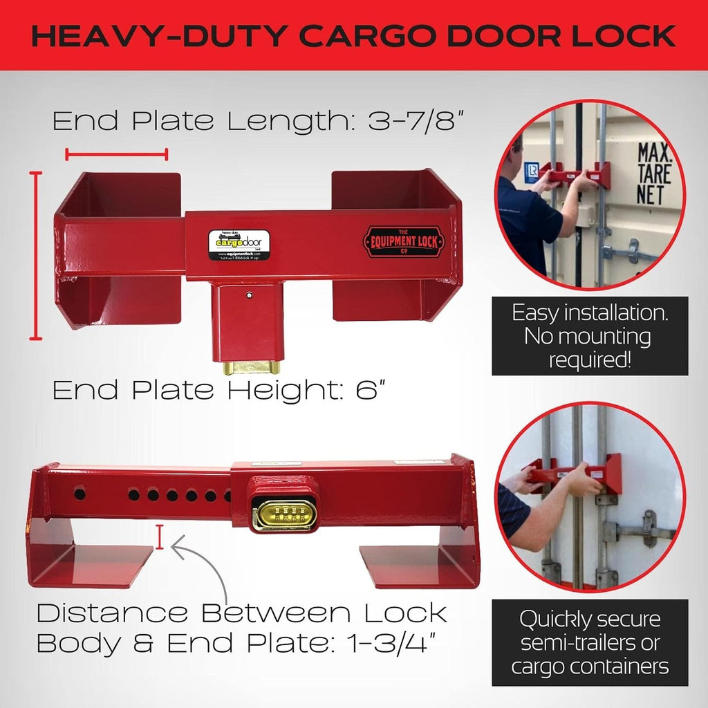 Equipment Lock Heavy Duty Cargo Door Lock - Powder Coated Steel Shipping Container Lock - Maximum Security Semi Trailer Door Lock - Semi Truck Accessories and Trailer Security (Combination)