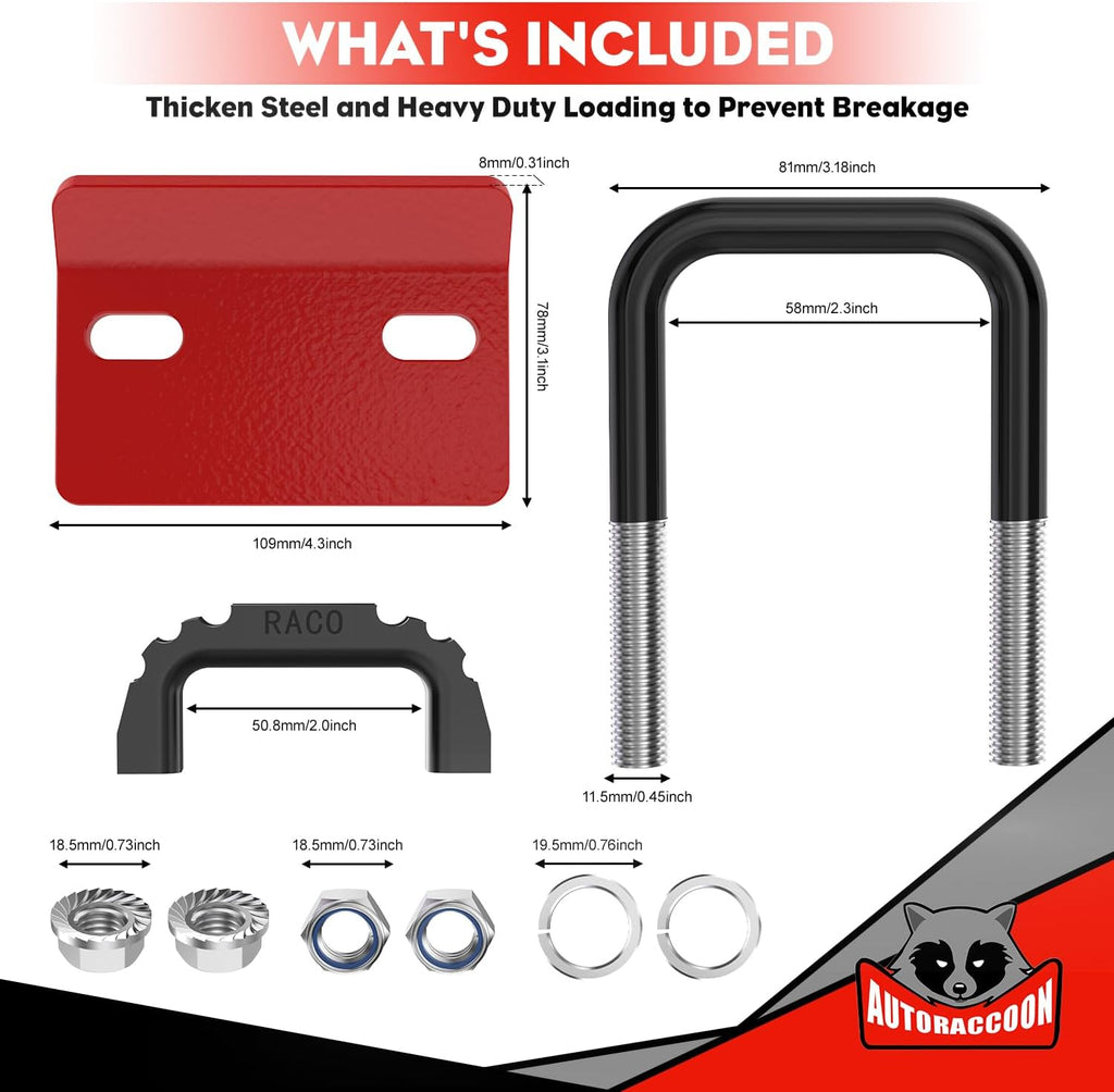 AUTORACCOON Hitch Tightener Anti-Rattle Clamp - Heavy Duty Hitch Stabilizer for 1.25" and 2" Trailer Hitches, Rubber Isolator and Anti-Rust Double Coating Protective