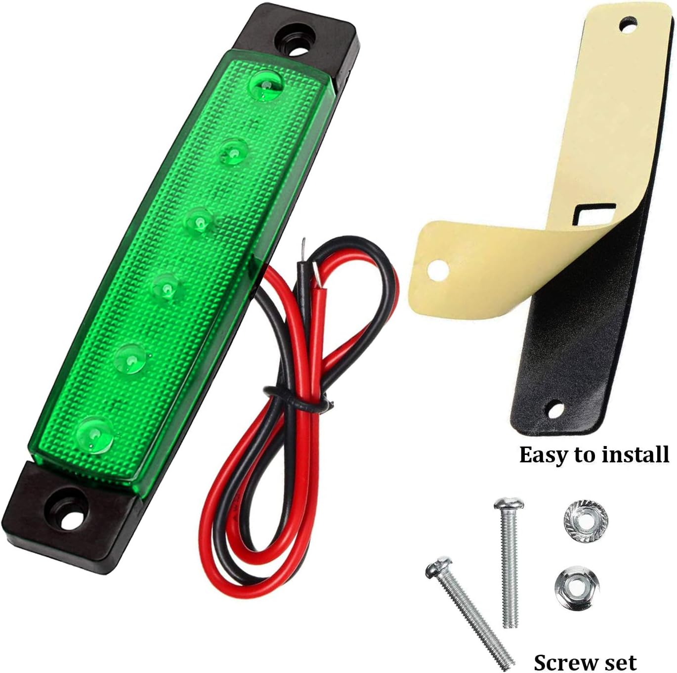 10X Led Rock Lights, Strip Light, Wheel Well Light, Waterproof Exterior Interior Light, Led Underglow Kit for Golf Cart, Jeep Wrangler, RZR, Offroad, Truck, RV, UTV, ATV, Ford, Snowmobile (Green)