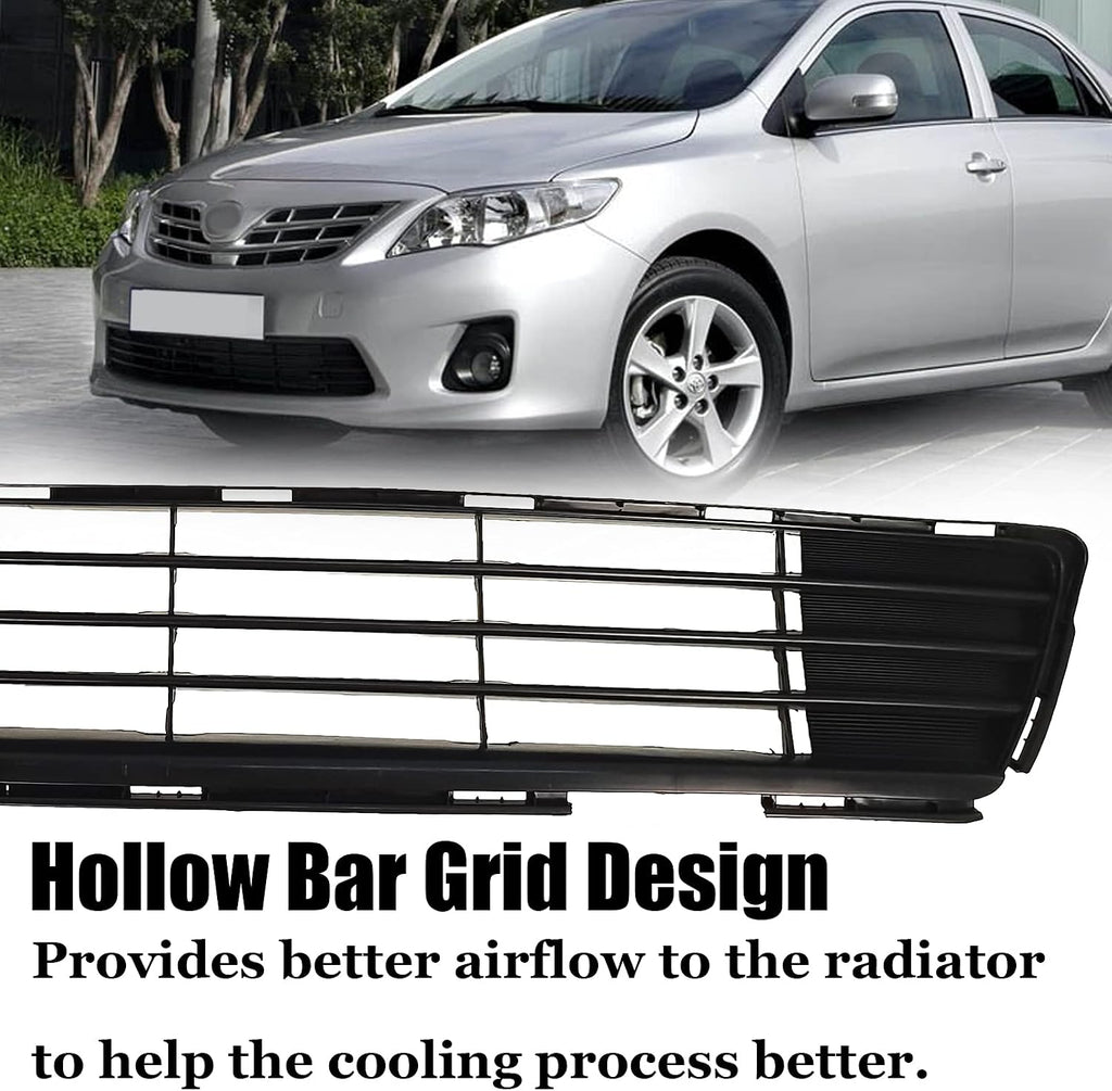 For 2011-2013 Toyota Corolla Front Bumper Lower Grille 5311202280 TO1036125 | For CE/LE/L/S/XLE/XRS Sedan 4-Door, ABS, Bumper Center Insert Grille Grill Replacement Accessories