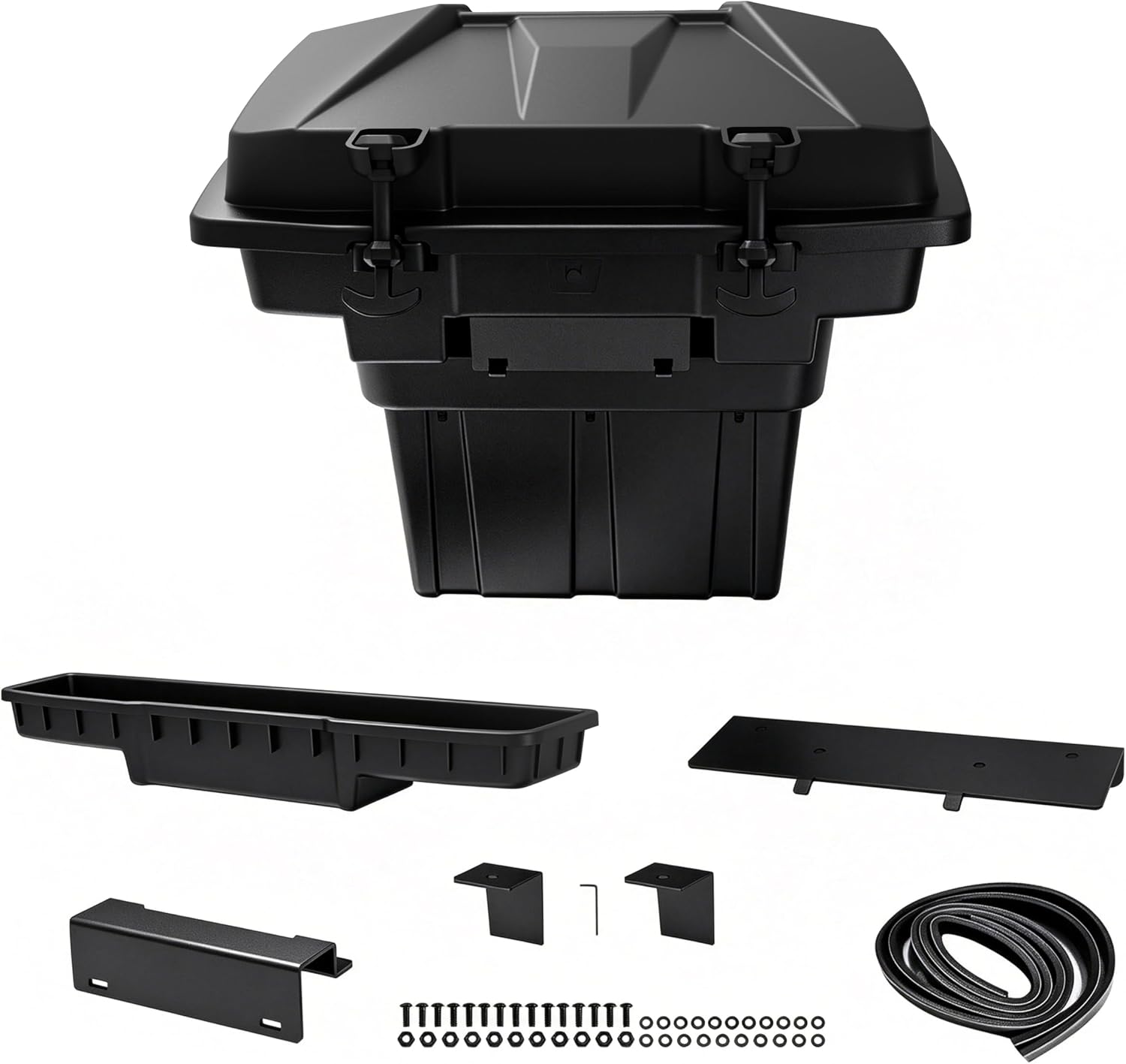 Rear Cargo Box for Kawasaki Mule Pro FXT DXT DX FX 2015-2026 Accessories, 20L Removable Waterproof Storage Bin, Heavy Duty PP Tool Box Organizer
