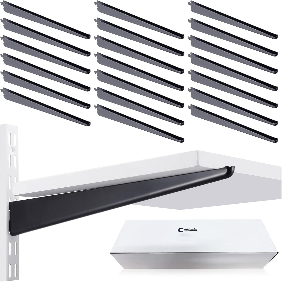 croblissful 20 pcs adjustable shelf brackets for double, main product view