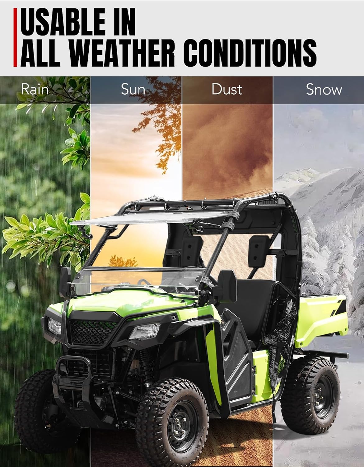 A & UTV PRO Front Fender Flares for Honda Pioneer 520 2021-2025, Compatible with Pioneer 500 2015-2023, Combined Mud Guards Mud Flaps Accessories, Easy Installation, Full Protection (Front Pair)