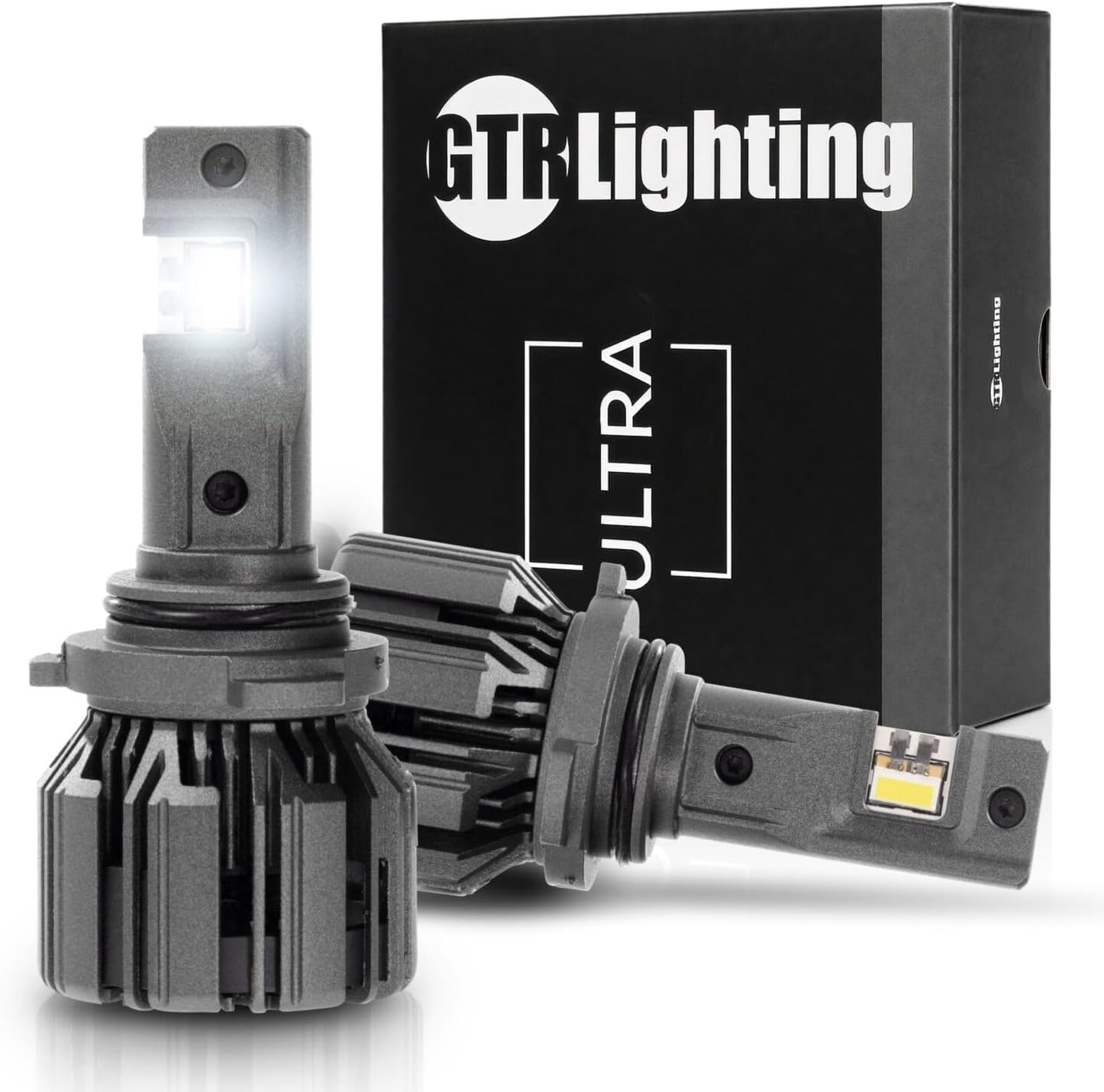 GTR Lighting 9006 Ultra Series Powersport Light for Off-Road or Fog: 1000% Brighter than Halogen, 5750K White, 70000Hrs Lifespan IP68 Waterproof, Pack of 2