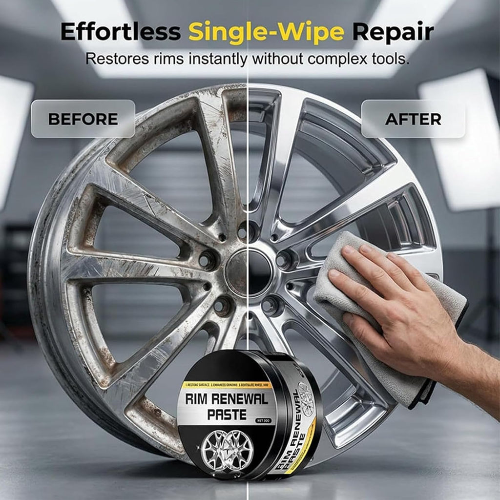 2026 New Wheel Care & Restoration Paste, Rim Renewal Paste, Rim Repair Kit Curb Rash, Car Wheel Scratch Repair Paste with Sponge, Multi-Purpose Wheel Restoration Polish Buffs (2PCS)