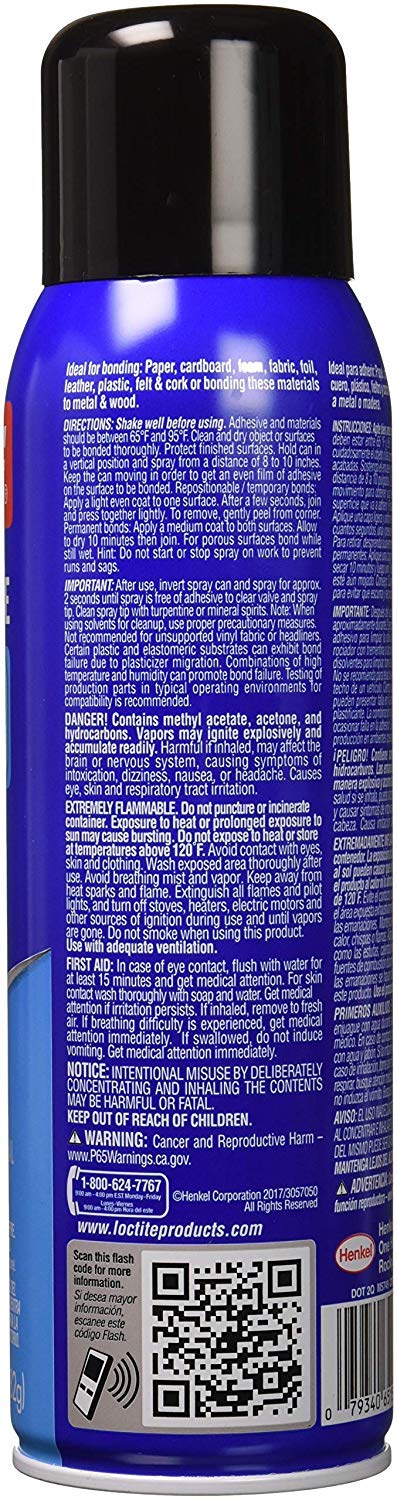 loctite 2235316 general performance 100 spray adhesive, single, close-up detail