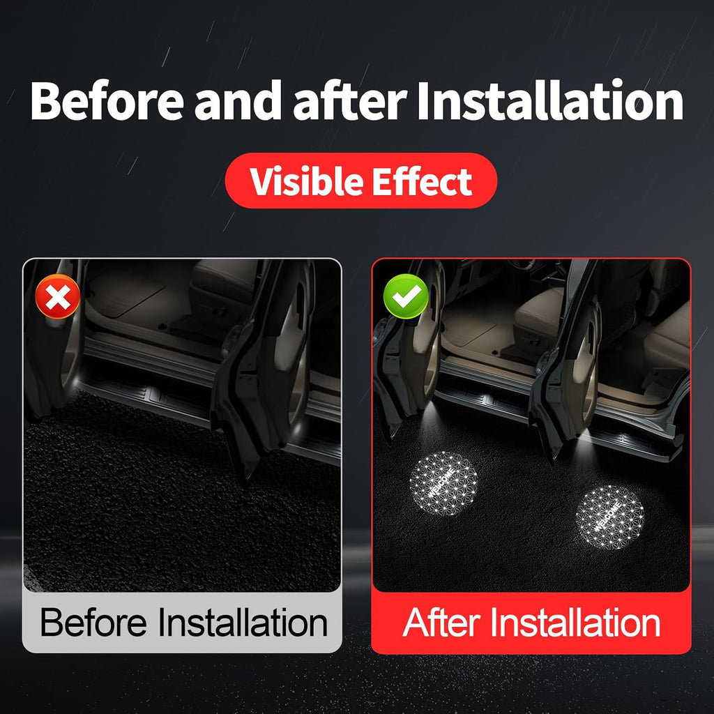 Car Door Light Logo Projection Lamp for 2024-2026 Toyota Land Cruiser 1958 250 Prado Lc250 Dynamic No Fade HD LED Car Welcome Projection Lamp Ambient Foot Light Land Cruiser 2026 Accessories