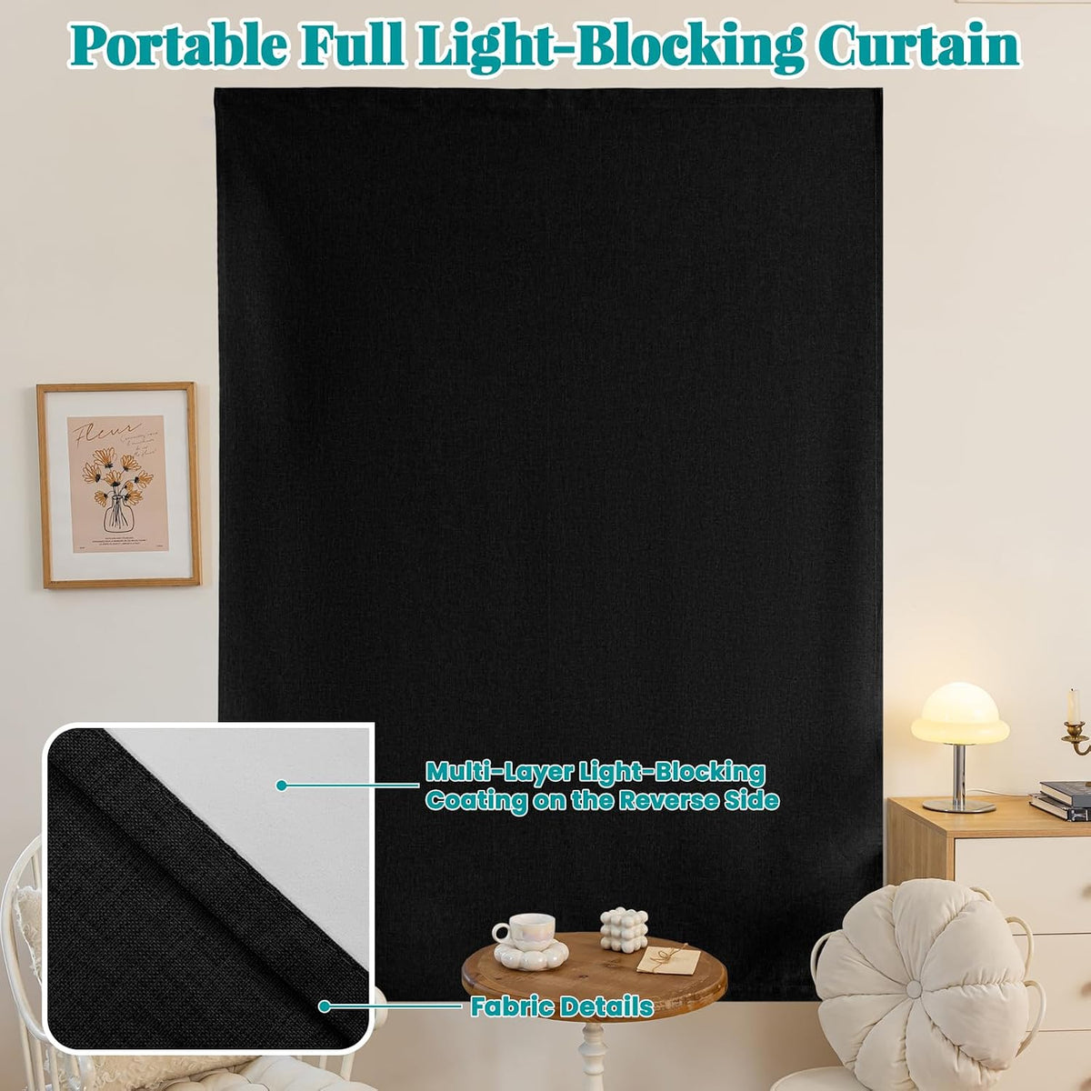 100% blackout adhesive blackout curtains- self stick shades, package contents