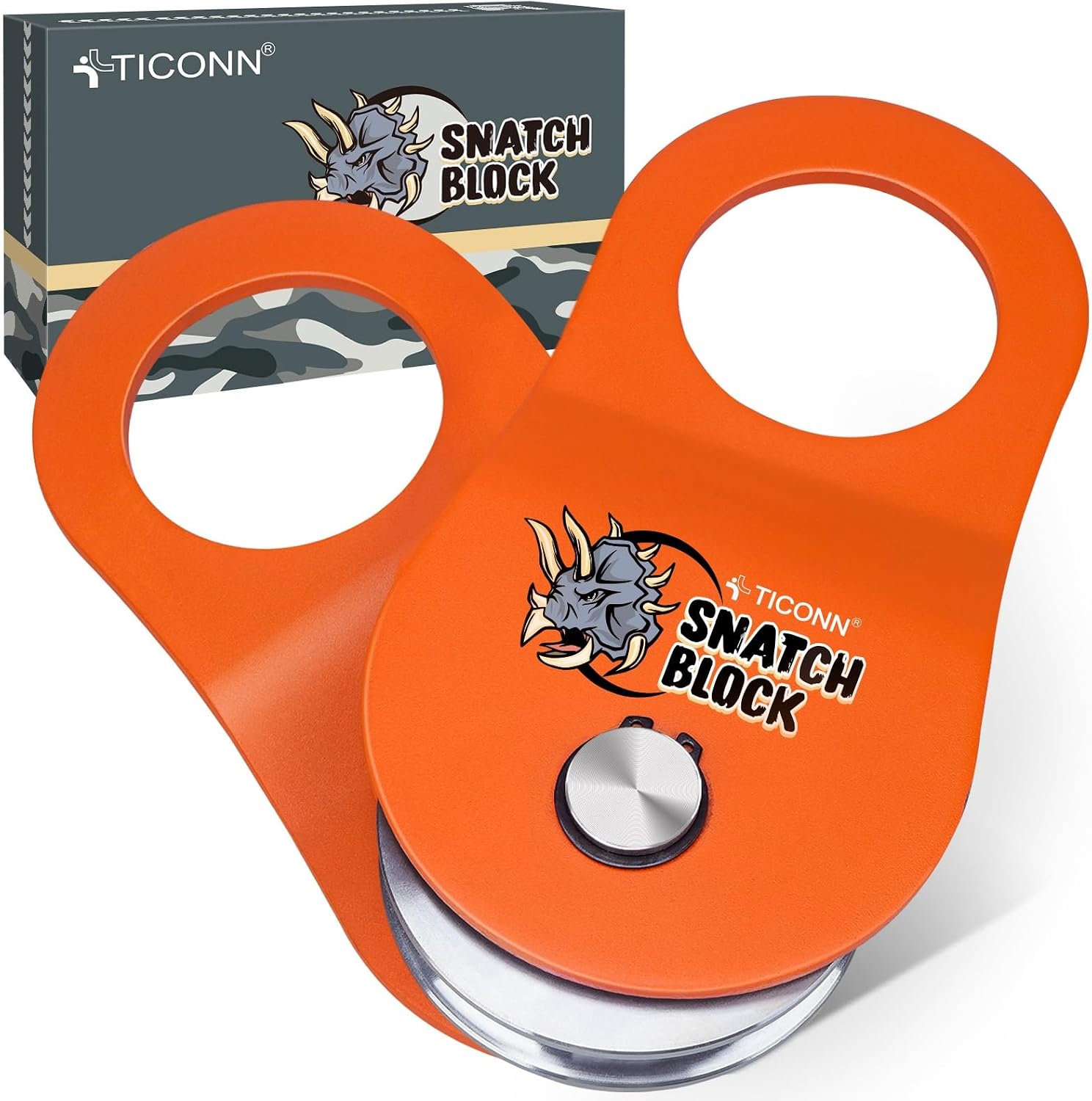 TICONN 10 Ton Winch Snatch Block Towing Pulley Blocks 22,000 LBS Capacity, Heavy Duty Offroad Recovery Accessory for Truck, Tractor, ATV & UTV